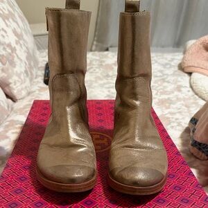 Tory Burch Metallic Ankle Boots